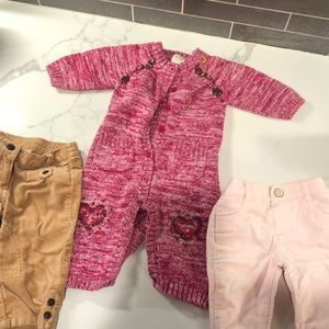 3 set bundle. winter pants/outfit 3-6 months